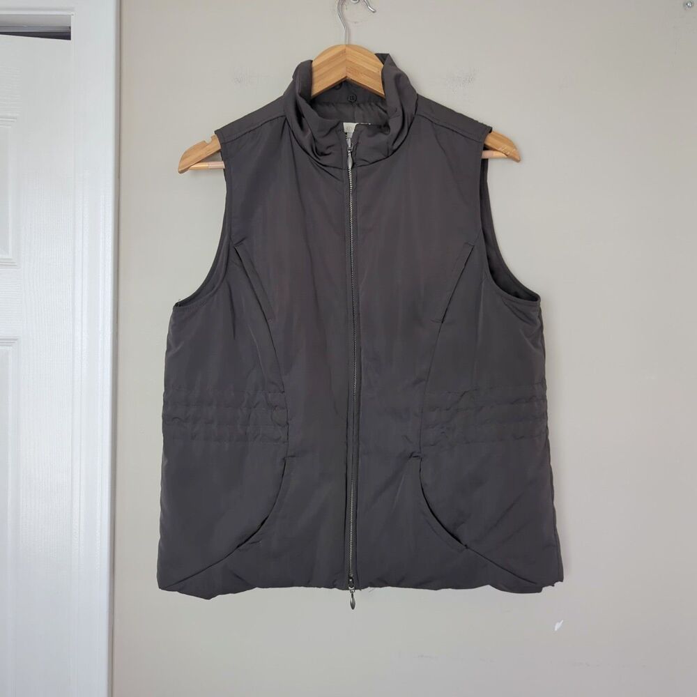 Chico's Olive Green Sleeveless Puffer Full Zip Vest Size 1/Women's 8